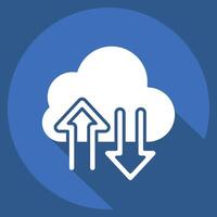 Icon Cloud Storage. related to Download symbol. long shadow style. design editable vector