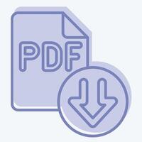 Icon PDF File. related to Download symbol. two tone style. design editable vector