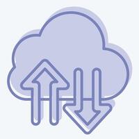 Icon Cloud Storage. related to Download symbol. two tone style. design editable vector