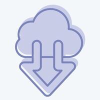 Icon Cloud. related to Download symbol. two tone style. design editable vector