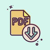 Icon PDF File. related to Download symbol. MBE style. design editable vector