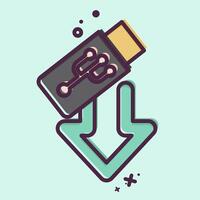 Icon USB. related to Download symbol. MBE style. design editable vector
