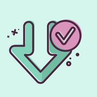 Icon Download Complete. related to Download symbol. MBE style. design editable vector
