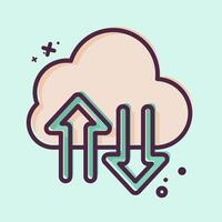 Icon Cloud Storage. related to Download symbol. MBE style. design editable vector