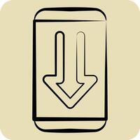Icon Phone. related to Download symbol. hand drawn style. design editable vector