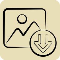 Icon Photo. related to Download symbol. hand drawn style. design editable vector