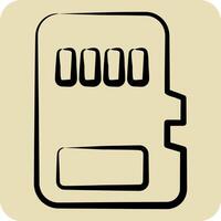 Icon Memory Card. related to Download symbol. hand drawn style. design editable vector
