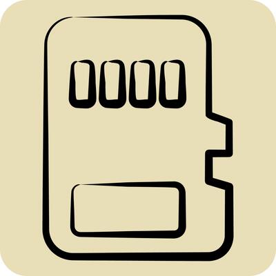 Icon Memory Card. related to Download symbol. hand drawn style. design editable