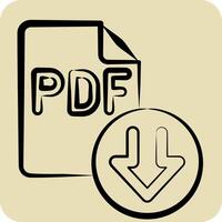 Icon PDF File. related to Download symbol. hand drawn style. design editable vector