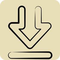 Icon Download 2. related to Download symbol. hand drawn style. design editable vector