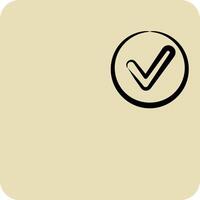 Icon Download Complete. related to Download symbol. hand drawn style. design editable vector
