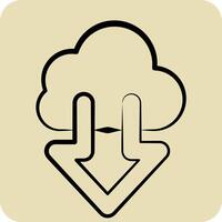 Icon Cloud. related to Download symbol. hand drawn style. design editable vector