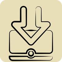 Icon Computer. related to Download symbol. hand drawn style. design editable vector