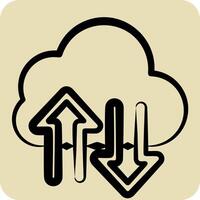 Icon Cloud Storage. related to Download symbol. hand drawn style. design editable vector