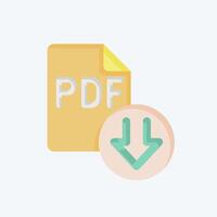 Icon PDF File. related to Download symbol. flat style. design editable vector