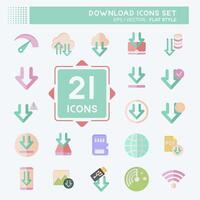 Icon Set Download. related to Education symbol. flat style. design editable vector