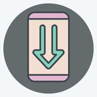 Icon Phone. related to Download symbol. color mate style. design editable vector