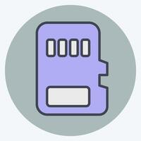 Icon Memory Card. related to Download symbol. color mate style. design editable vector