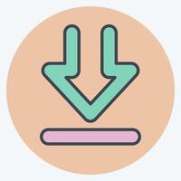 Icon Download 2. related to Download symbol. color mate style. design editable vector