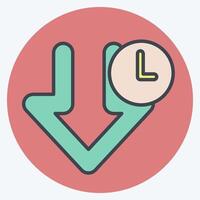 Icon Download Time. related to Download symbol. color mate style. design editable vector