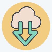 Icon Cloud. related to Download symbol. color mate style. design editable vector