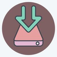 Icon Hard Drive. related to Download symbol. color mate style. design editable vector