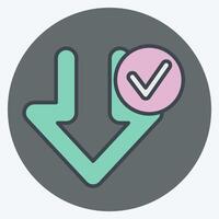Icon Download Complete. related to Download symbol. color mate style. design editable vector