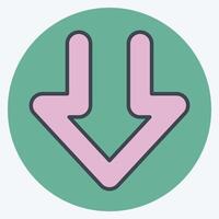 Icon Download 1. related to Download symbol. color mate style. design editable vector