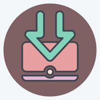 Icon Computer. related to Download symbol. color mate style. design editable vector