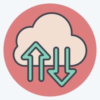Icon Cloud Storage. related to Download symbol. color mate style. design editable vector