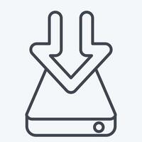 Icon Hard Drive. related to Download symbol. line style. design editable vector