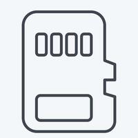 Icon Memory Card. related to Download symbol. line style. design editable vector