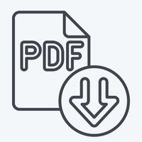 Icon PDF File. related to Download symbol. line style. design editable vector