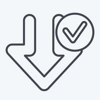 Icon Download Complete. related to Download symbol. line style. design editable vector