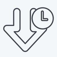 Icon Download Time. related to Download symbol. line style. design editable vector