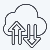 Icon Cloud Storage. related to Download symbol. line style. design editable vector