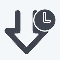 Icon Download Time. related to Download symbol. glyph style. design editable vector