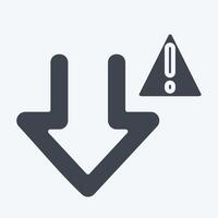 Icon Download Error. related to Download symbol. glyph style. design editable vector