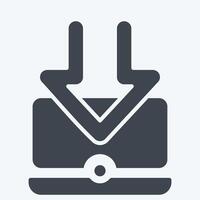 Icon Computer. related to Download symbol. glyph style. design editable vector