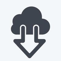Icon Cloud. related to Download symbol. glyph style. design editable vector
