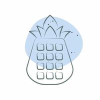 Icon Pineapple. related to Hawaii symbol. Color Spot Style. design editable vector