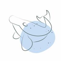 Icon Humback Whale. related to Hawaii symbol. Color Spot Style. design editable vector