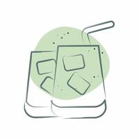 Icon Coctail. related to Hawaii symbol. Color Spot Style. design editable vector