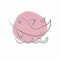 Icon Dolphin. related to Hawaii symbol. Color Spot Style. design editable vector