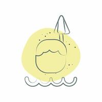 Icon Coconut Drink. related to Hawaii symbol. Color Spot Style. design editable vector
