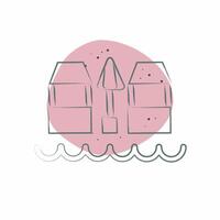 Icon Beach Bar. related to Hawaii symbol. Color Spot Style. design editable vector