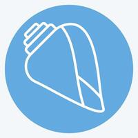 Icon Sheel. related to Hawaii symbol. blue eyes style. design editable vector