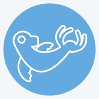 Icon Monk Seal. related to Hawaii symbol. blue eyes style. design editable vector
