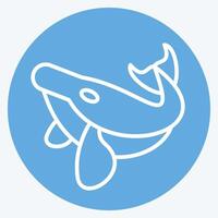 Icon Humback Whale. related to Hawaii symbol. blue eyes style. design editable vector
