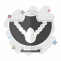 Icon Neklace. related to Hawaii symbol. comic style. design editable vector
